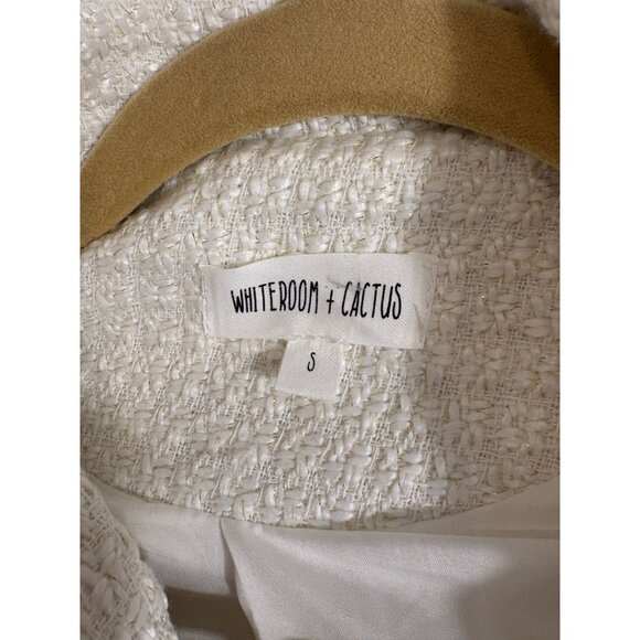 WhiteRoom + Cactus Cream Textured Tweed Cropped Blazer – Size S (Good Condition) - Picture 5 of 8
